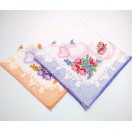 Set of 2 Ladies Women's Floral Flower Cotton Handkerchief Hankies - 14" x 13" - 5